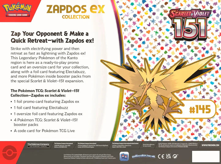 Scarlet & Violet - 151 Zapdos EX Box